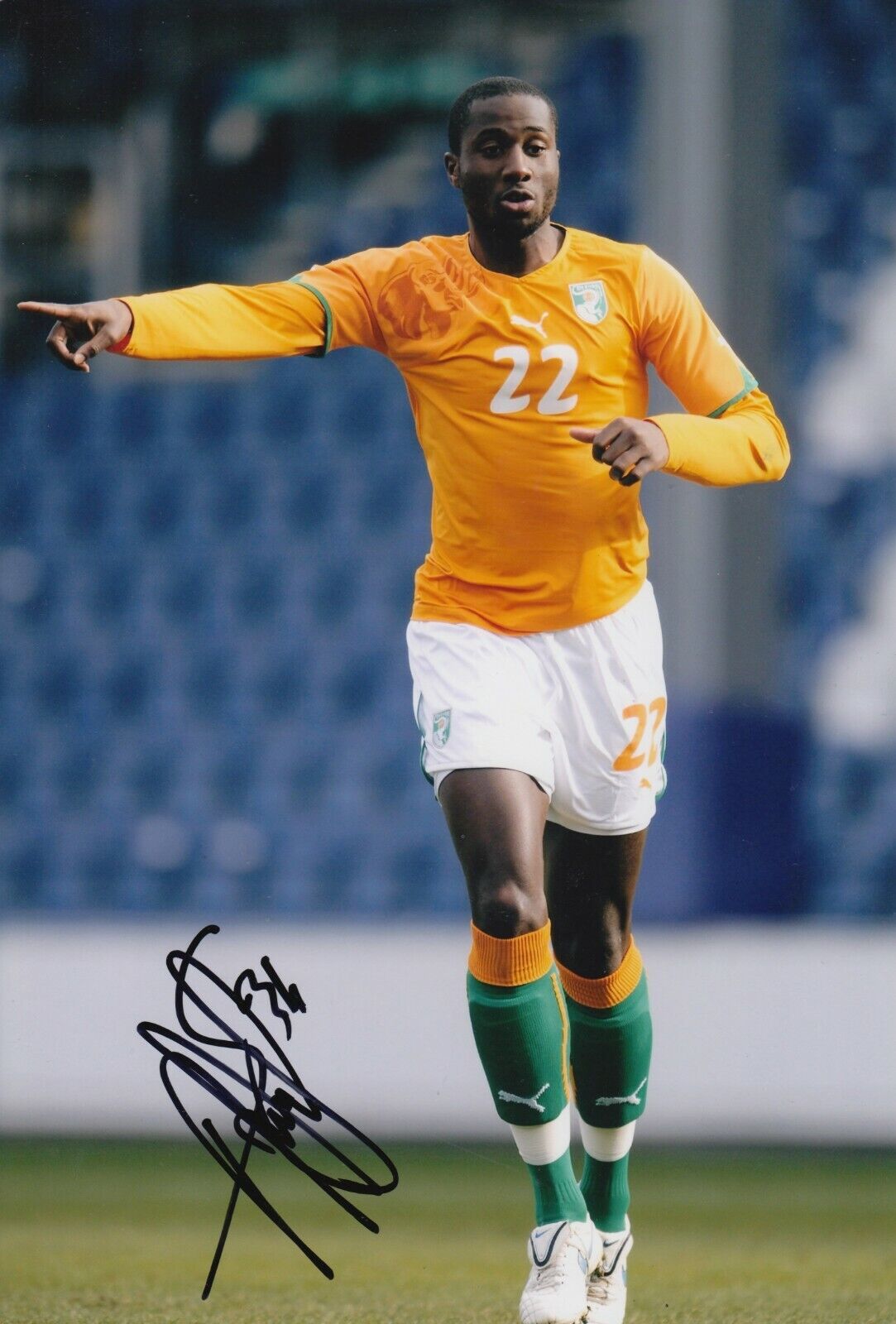 Sol Bamba Hand Signed 12x8 Photo Poster painting - Ivory Coast - Football Autograph 1.