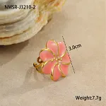 Bohemian Flower Oil Drop Ring - Image 4