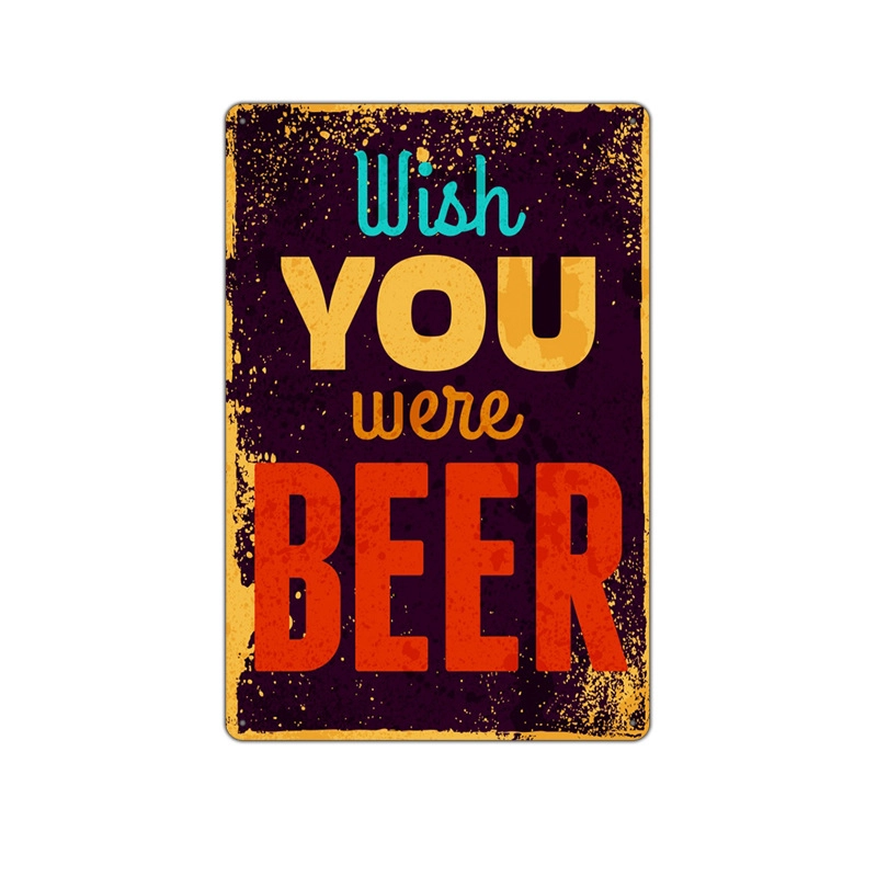 Beer Vintage Tin Painting Bar Background Wall Decoration Painting Home Frameless Iron Pendant
