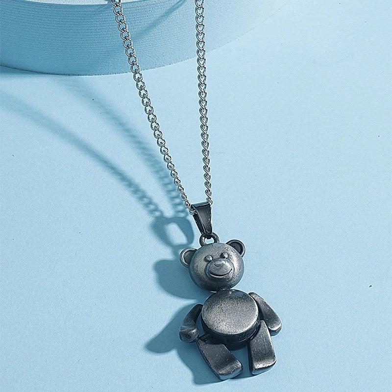 Hip-Hop Retro Bear Alloy Men's Pendant Necklace