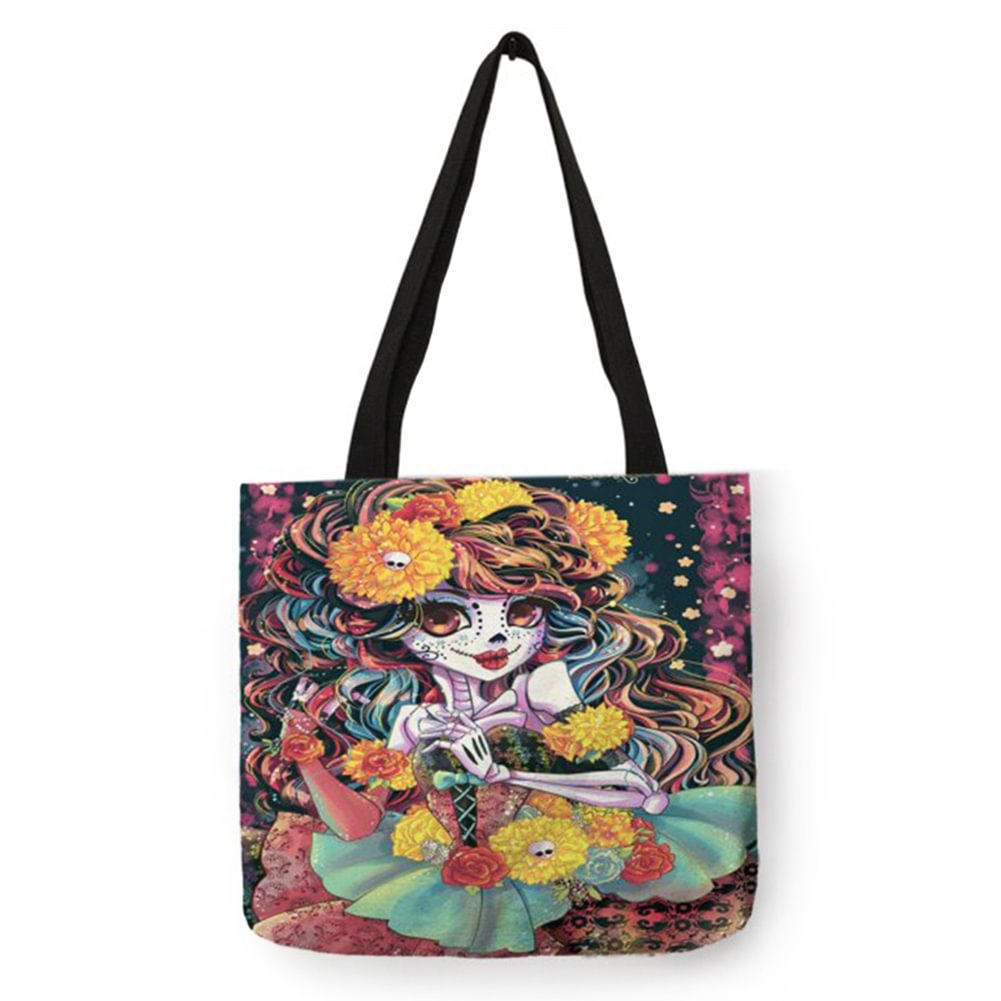 Linen Tote Bag-Witch