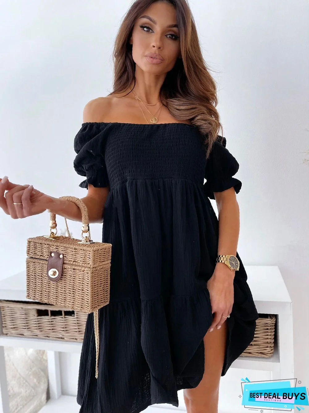 Backless Off Shoulder Long Dress Black Dresses