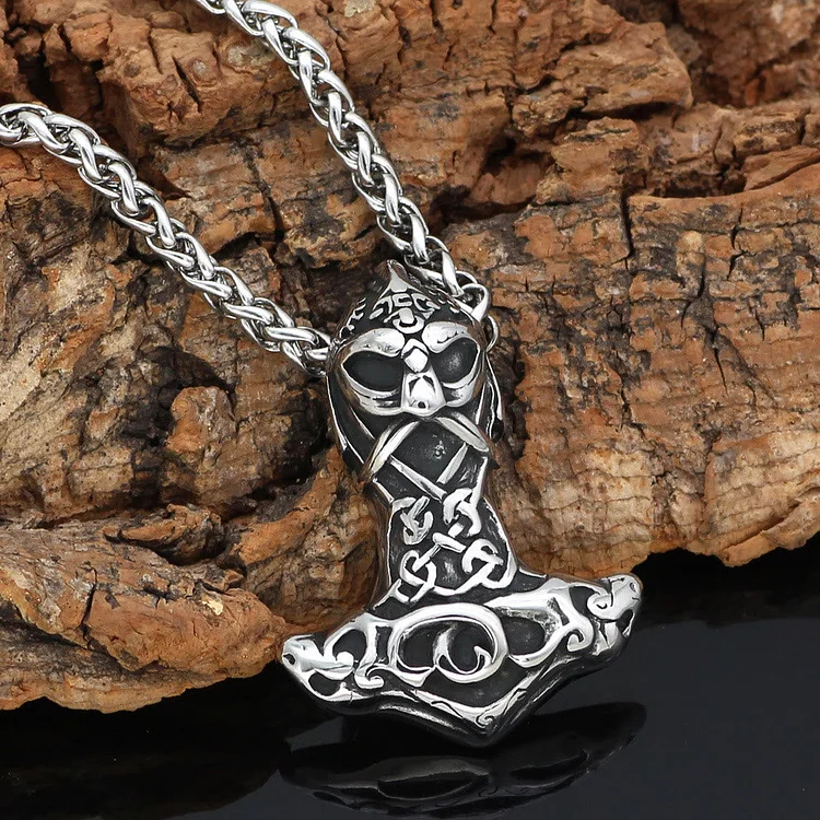 Coutureaura Berserker Mjolnir Odin Thors Hammer Necklace