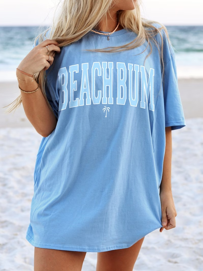 Vintage Beachbum Palm Tree Oversized T-shirt / [blueesa] /