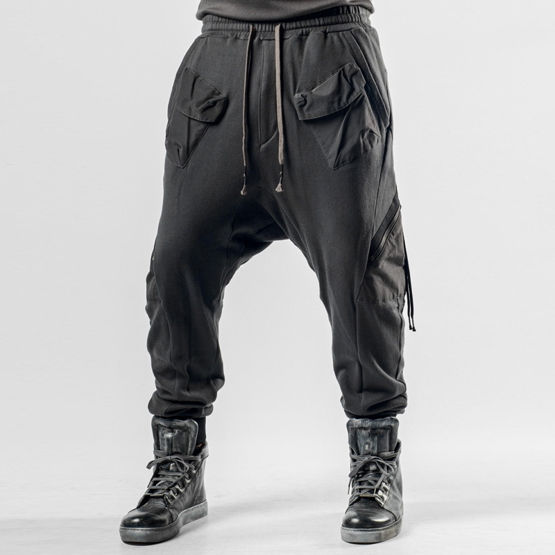 Men's Vintage Drawstring Multi-Pocket Joggers