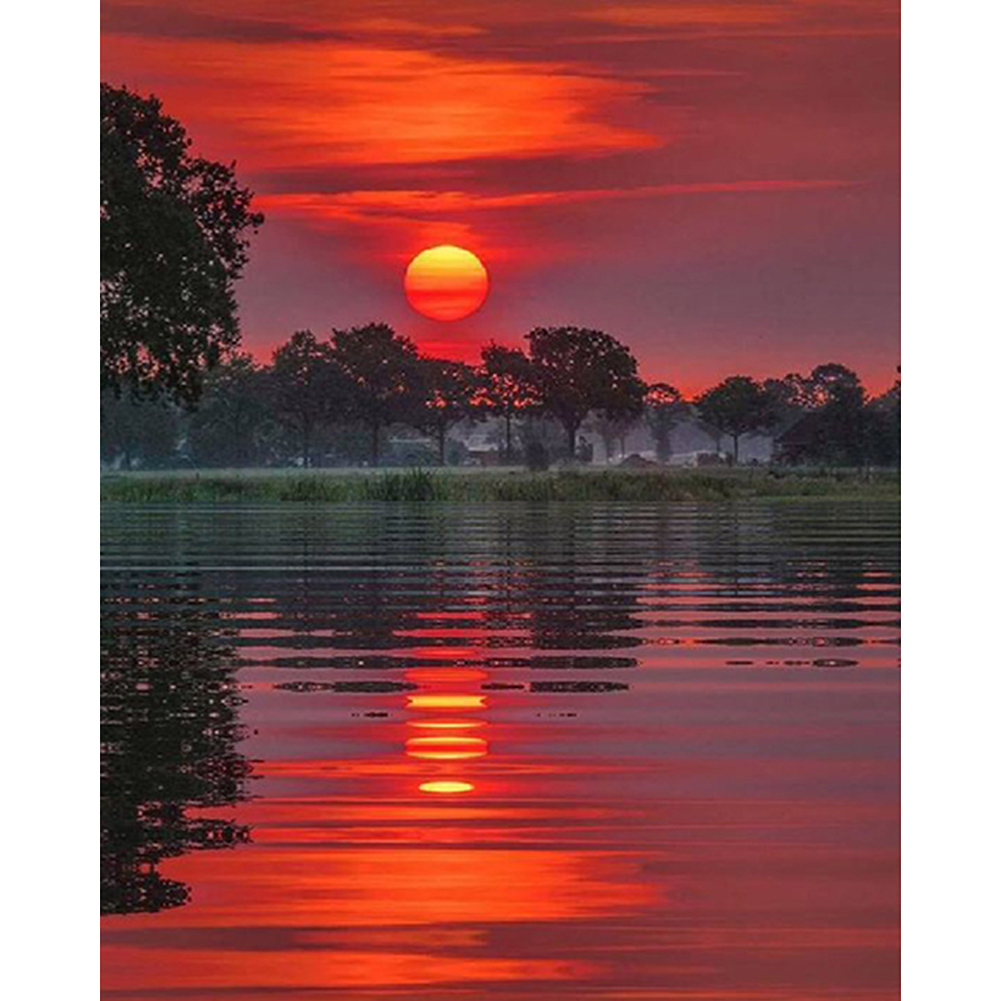 Red Sunset-Paint by Numbers-30*40cm/40*50cm