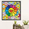 >SALE<5D DIY Full Round Drill Partial AB Diamond Painting Happy Flower Decor 50x50cm