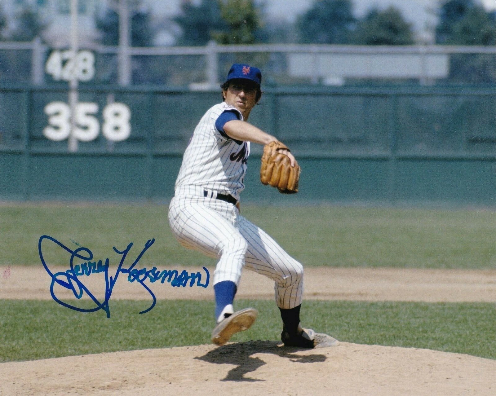 JERRY KOOSMAN NEW YORK METS ACTION SIGNED 8x10