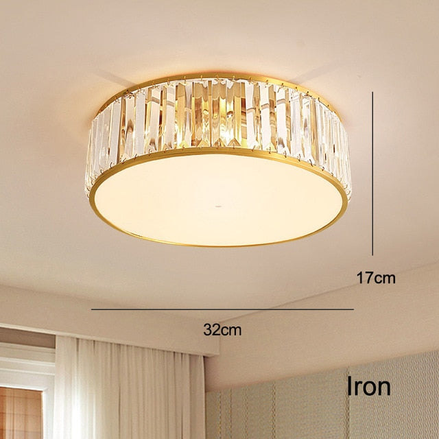 LED Ceiling Lights With K9 Crystal Modern Round Ceiling Lamp Hardware ...