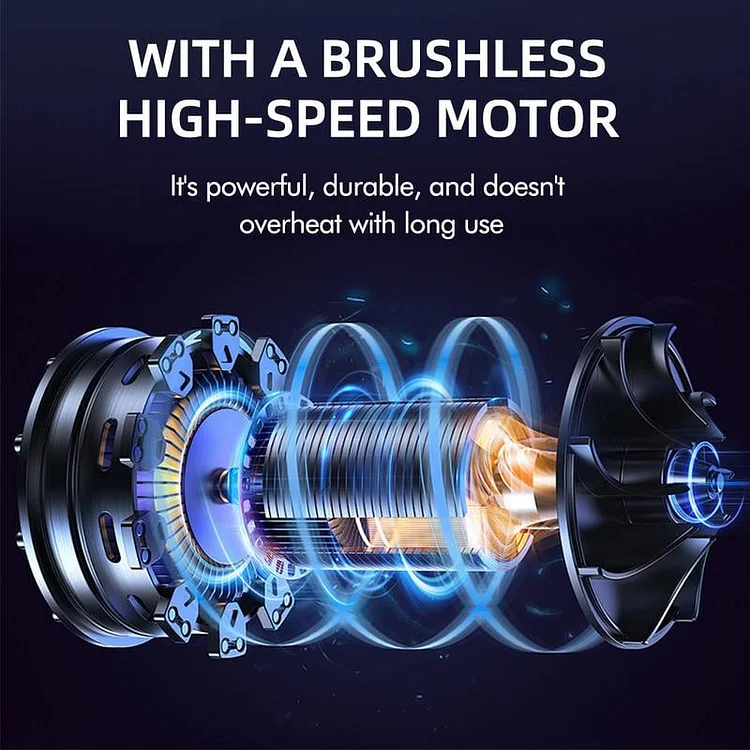 Turbo Jet Blower, Snoerloze Turbo Super Power Air Duster, 190000 RPM Elektrische Snoerloze Bladblazer met 2 Accu's, voor Het Schoonmaken Van Auto's en Tuinen(Black
