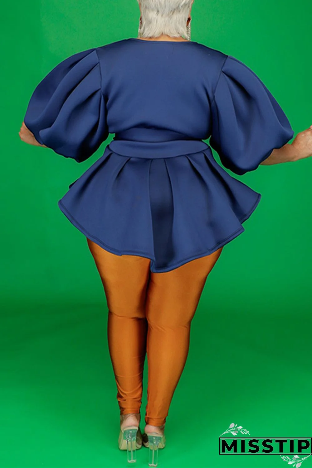 Black Fashion Casual Solid Bandage V Neck Plus Size Tops