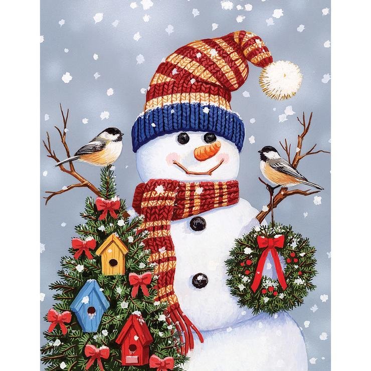 Full Round Diamond Painting Christmas Snowman (40*30cm)