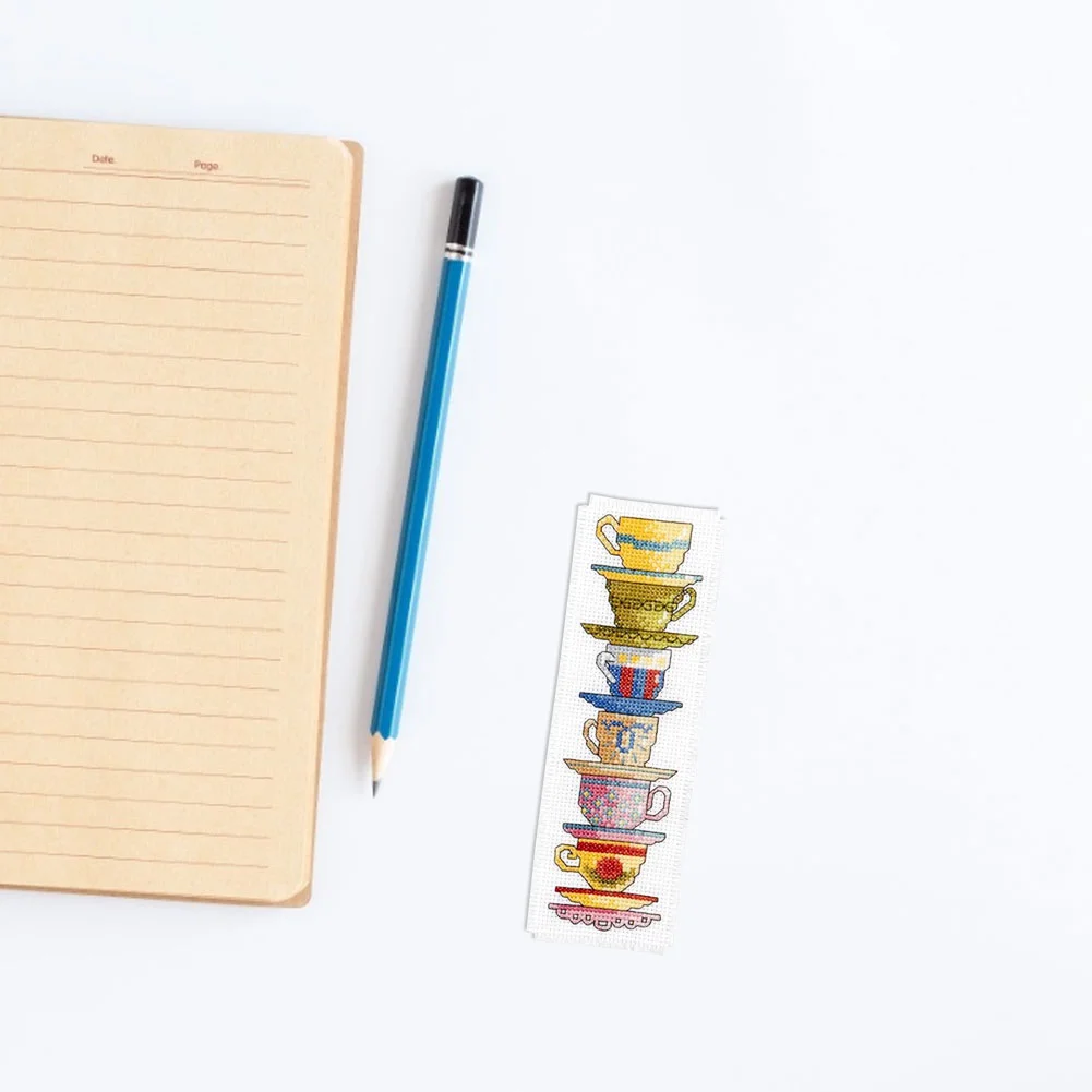 14ct 2-Strand Double-sided Counted Cross Stitch Bookmark - Cup(18*6cm)