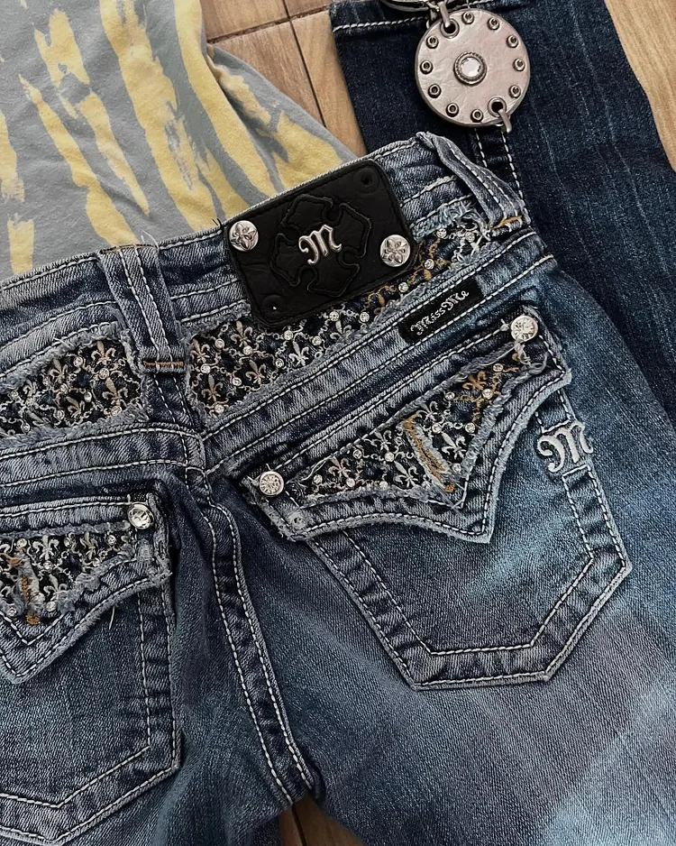 Retro Blue Wash Pants