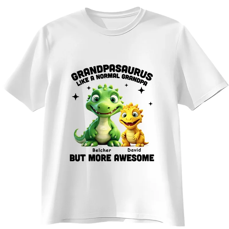 Personalized T-Shirt-Gift For Daddysaurus Grandpasaurus 3D Dinosaurs Shirt