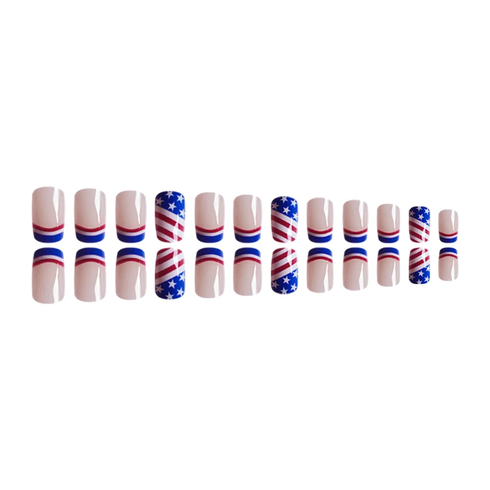 Churchf Churchf Day Flag Red, Blue And White Stripes Wearing A Medium Square Nail Patch Removable