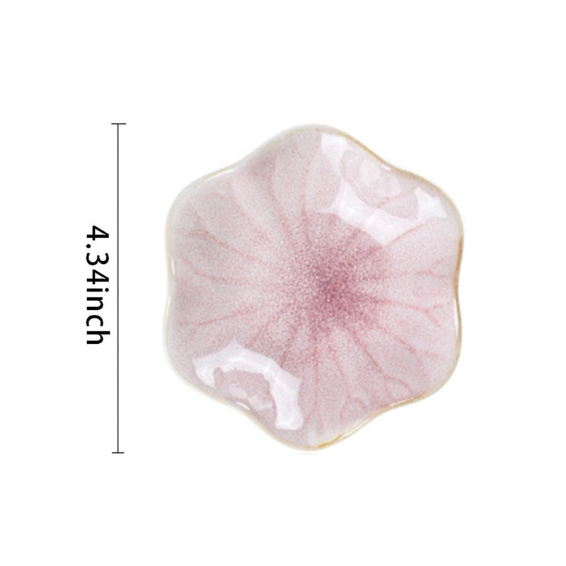 Nordic Jewelry Plate Tray Blue And Pink Storage Plate Household Snack Dish Taste Dish Ceramic Lotus Jewelry Plate