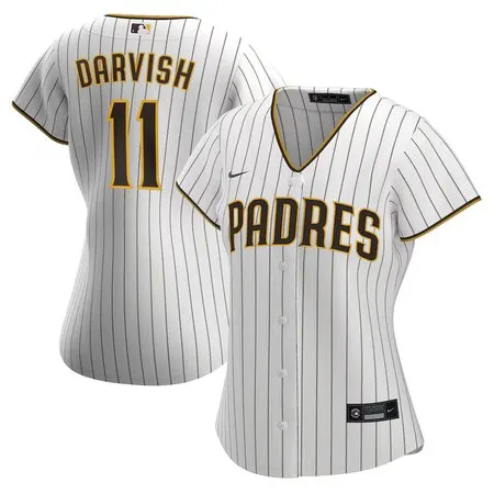 Women's San Diego Padres #11 Yu Darvish  White Home Replica Jersey