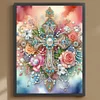 kit de peinture diamant&eacute;e partielle partielle &agrave; forme sp&eacute;ciale 5D magnifique croix 30x40cm