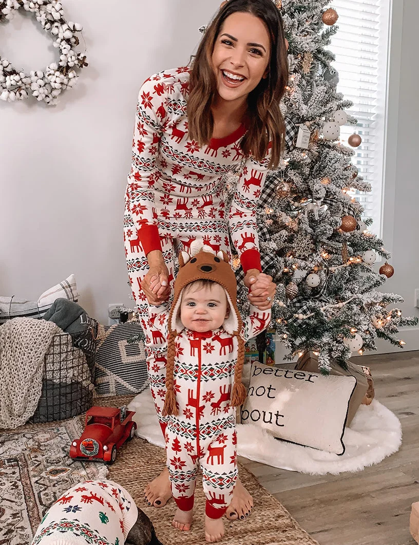 Christmas Deer and Snowflake Family Matching Set (with Pet's dog clothes)