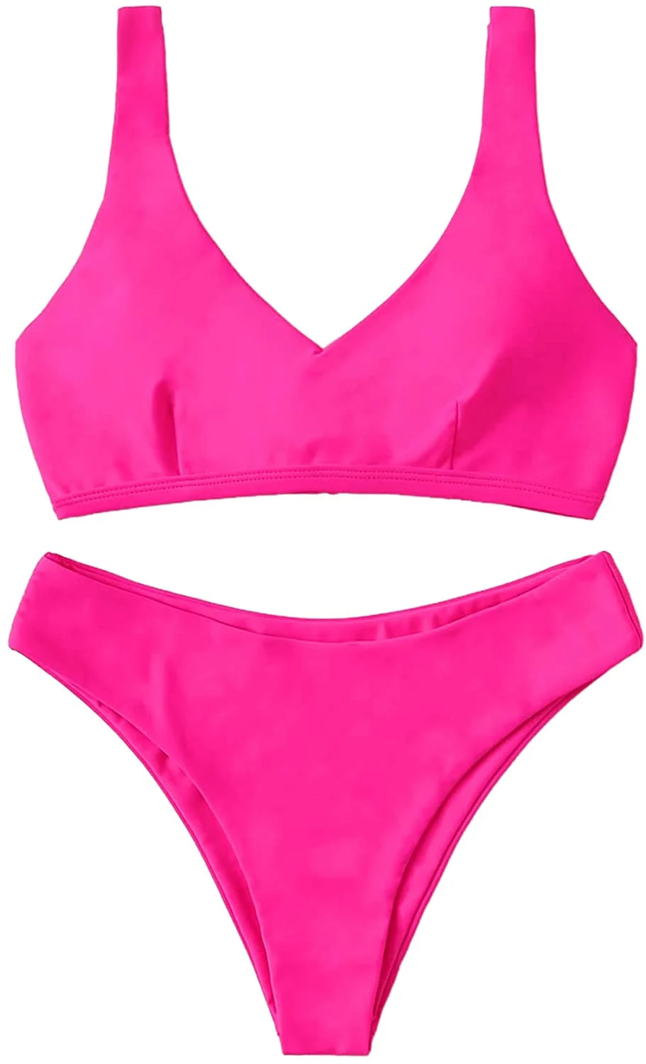 Women's Summer 2 Pieces Tropical Lace Up Bra Bottom Bikini Swimwear Set