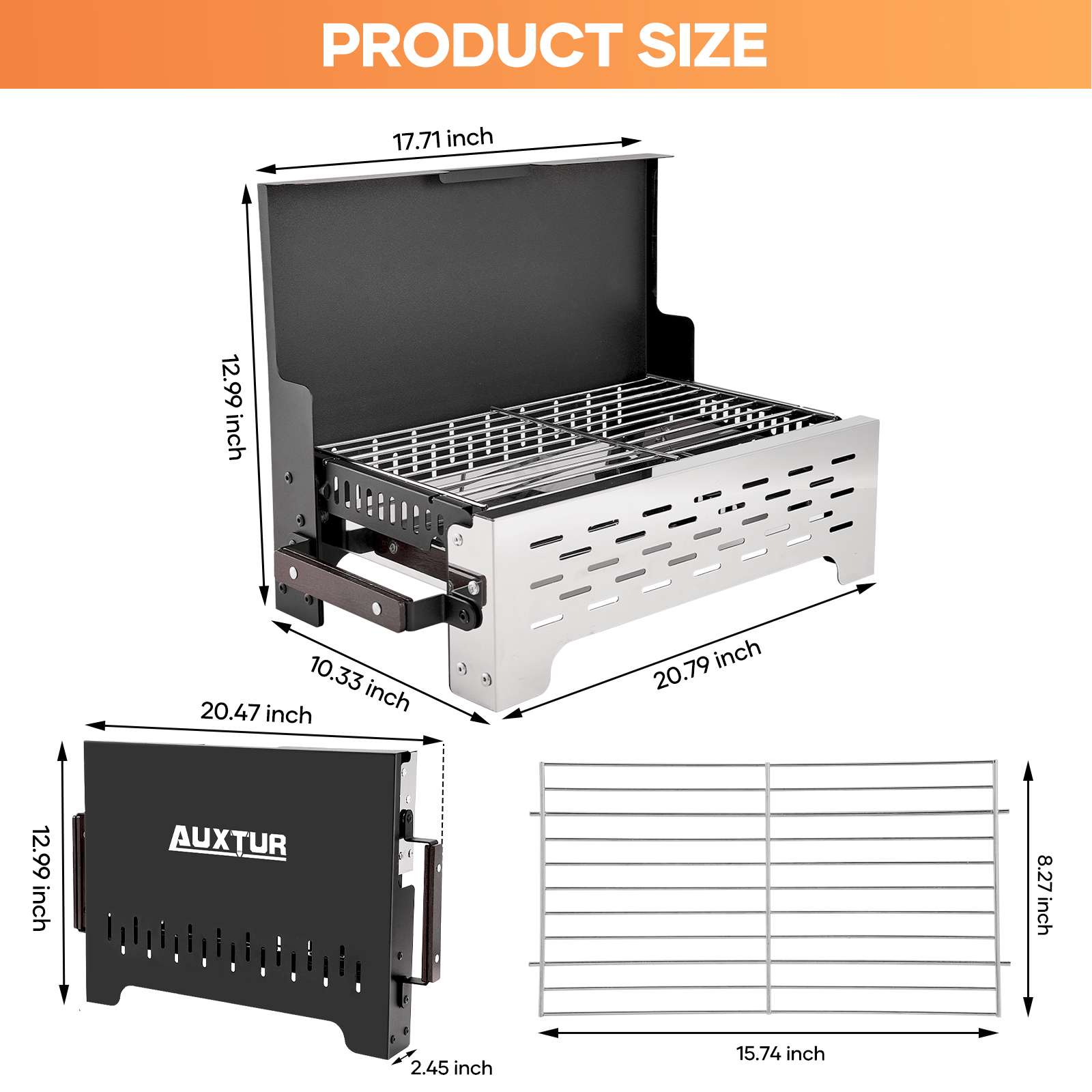 AUXTUR Folding Portable Charcoal Grill
