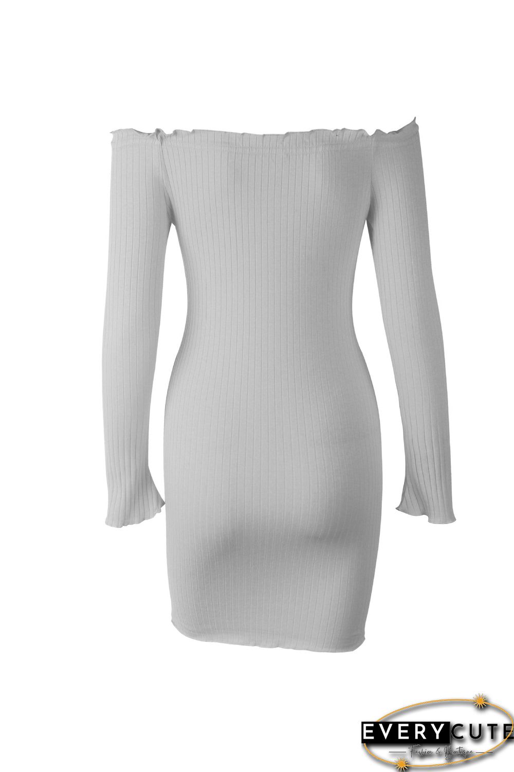Off Shoulder Long Sleeve Bodycon Mini Dress