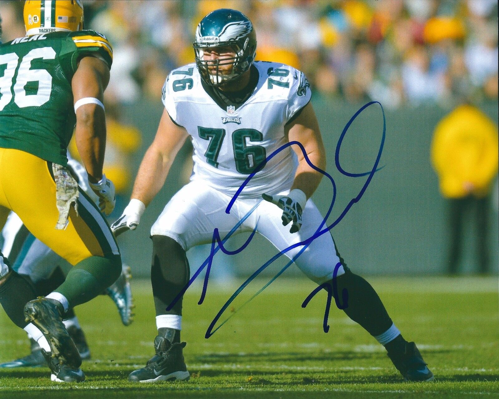 Autographed Allen Barbre Philadelphia Eagles 8x10 Photo Poster painting w/COA