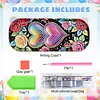 (US Local)Love Pattern DIY Diamond Pencil Case Pens Brushes Accessories Travel Pencil Box
