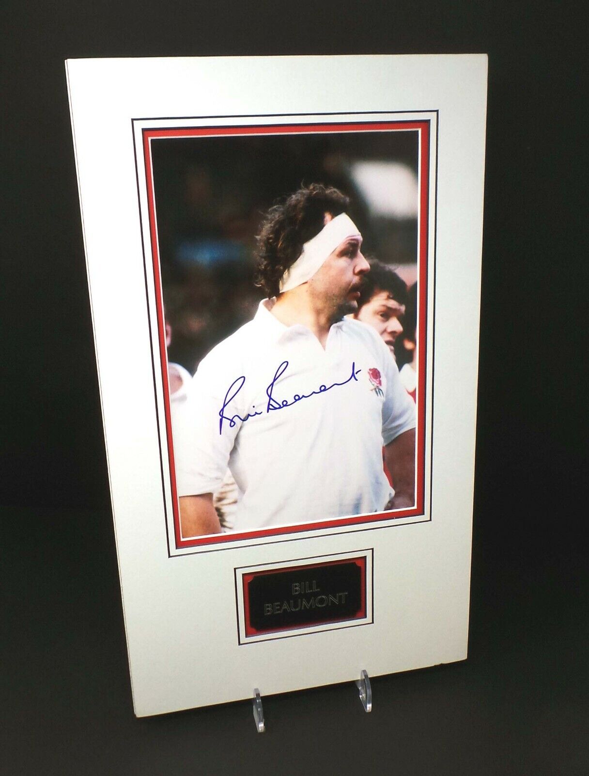 Bill BEAUMONT Signed & Mounted England Rugby 12x8 Photo Poster painting Display AFTAL COA