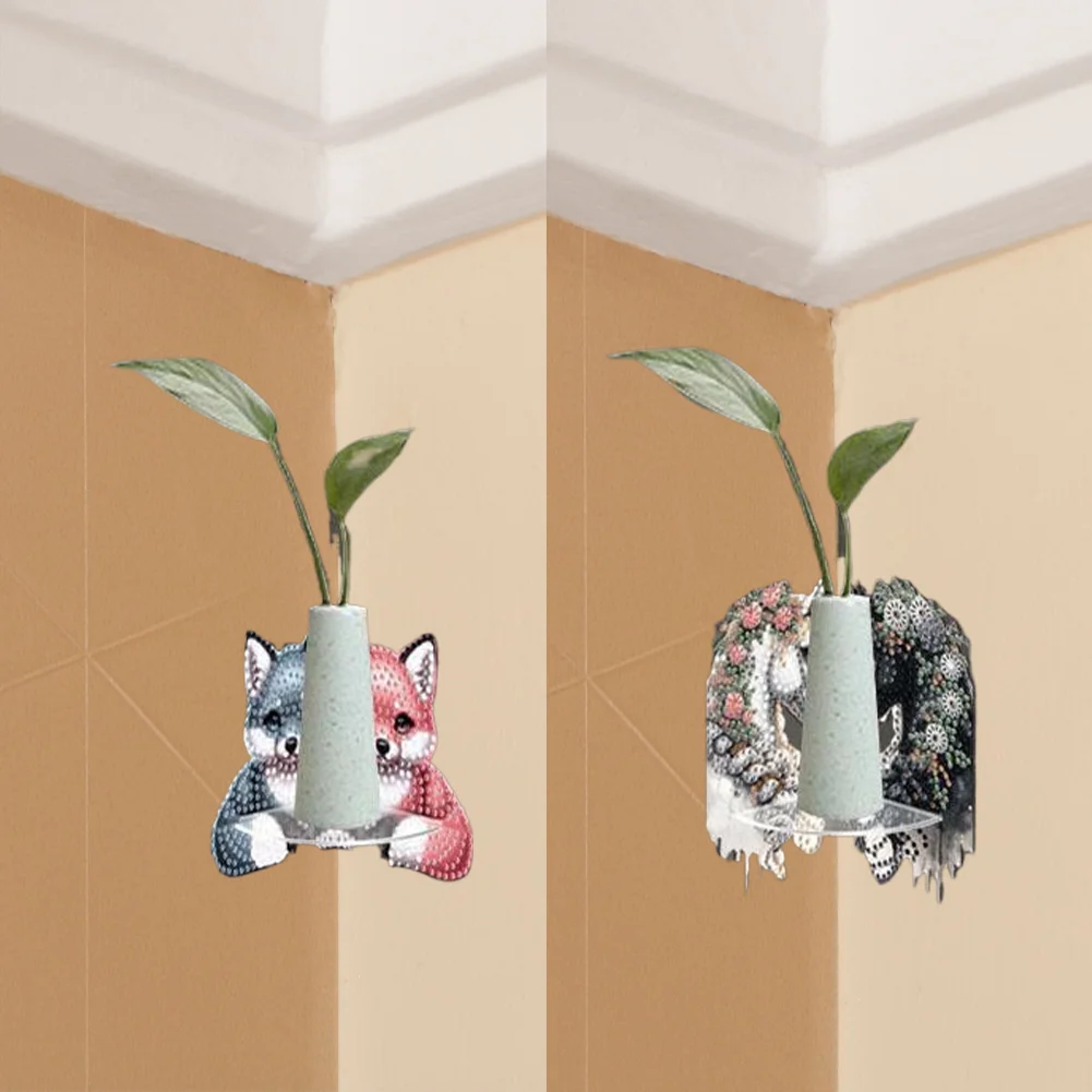 2pcs 2D Flat DIY Diamond Art Pendant DIY Home Decor Hanging Charm Decor (Horse)