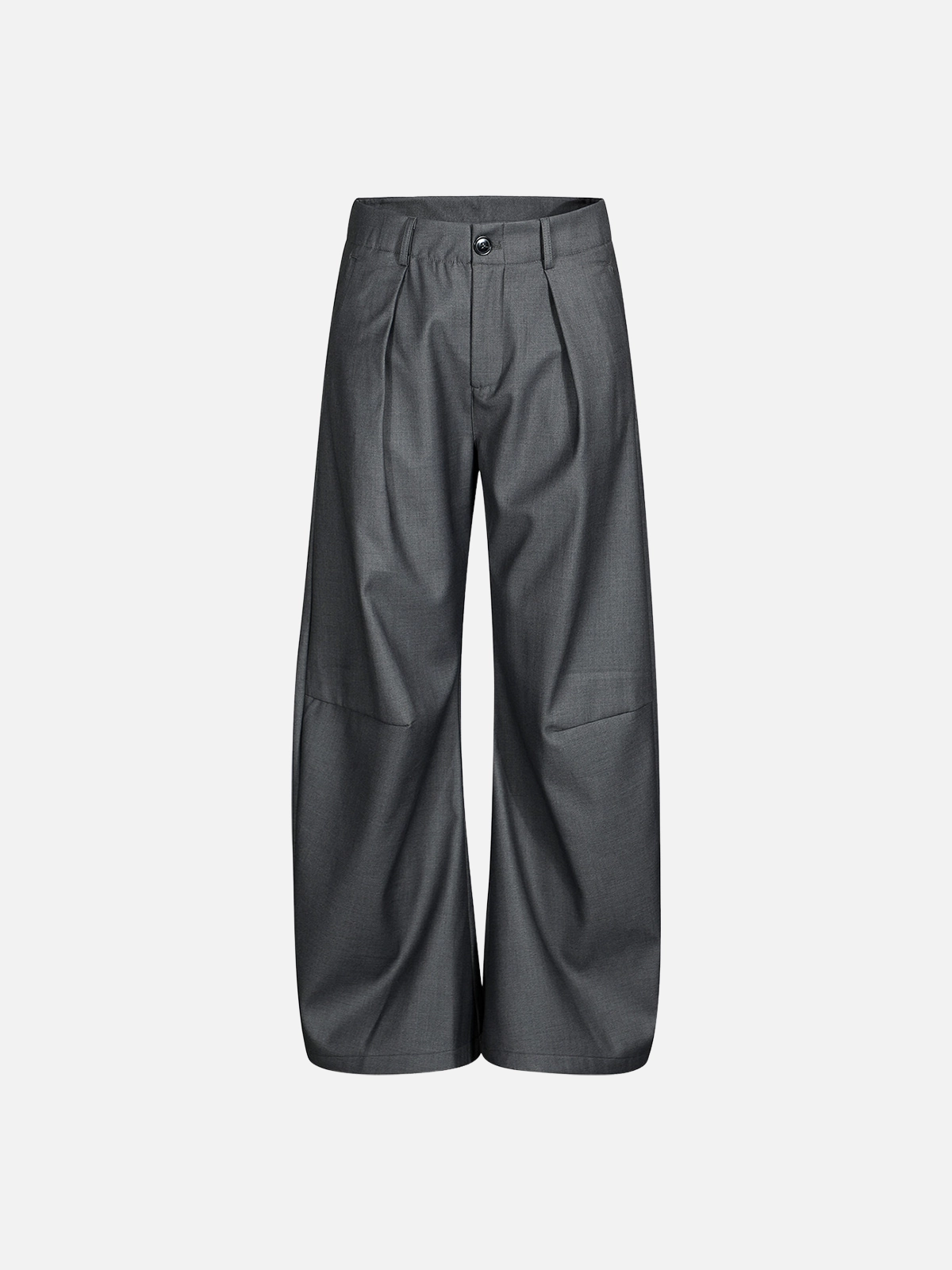 Deep Grey Act Chic Vintage Wrinkle Straight Pants Front