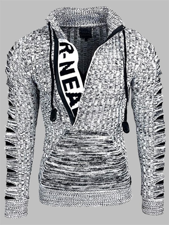 Men's Loose Stand-collar Pullover Knitted Sweater