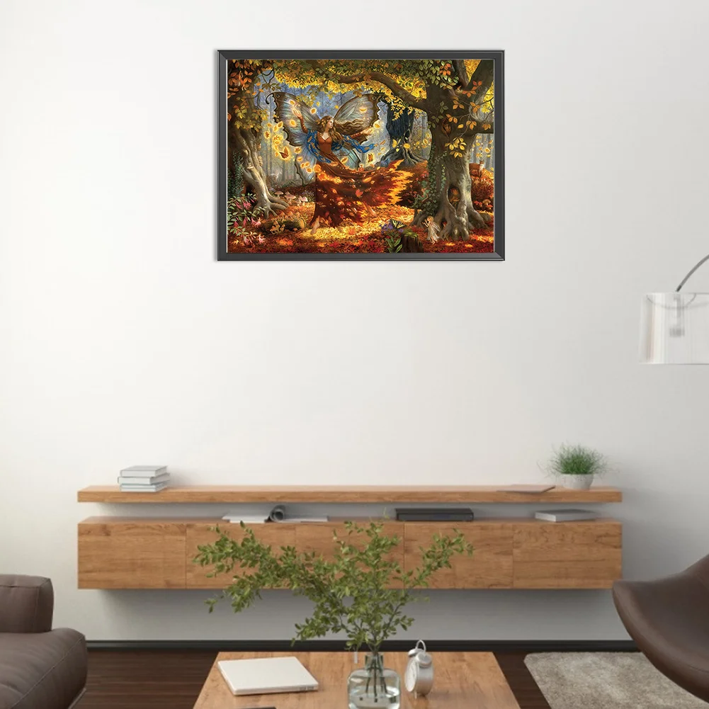 Partial AB Diamond Painting - Full Round Drill - Autumn Fairy(Canvas|60*45cm)