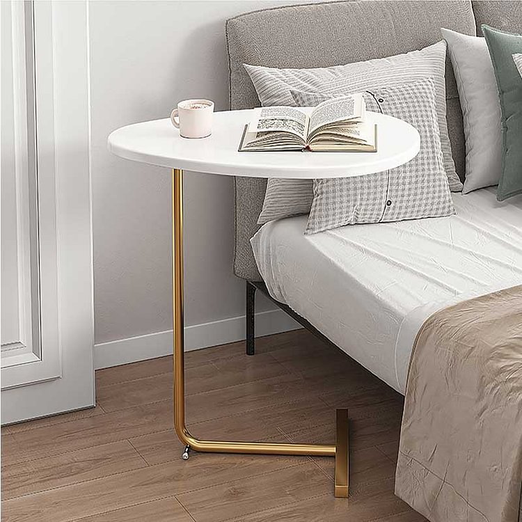 GLVEE L-Shaped Metal Bracket Sofa Tea Table