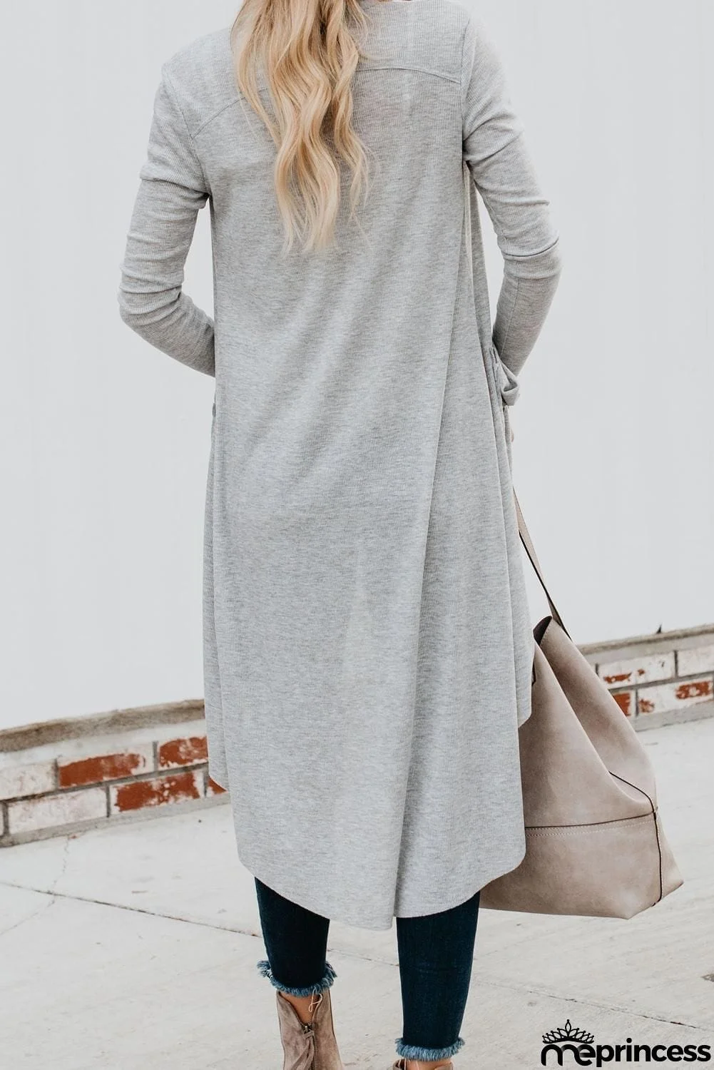 Selected Button Pocketed High Low Cardigan