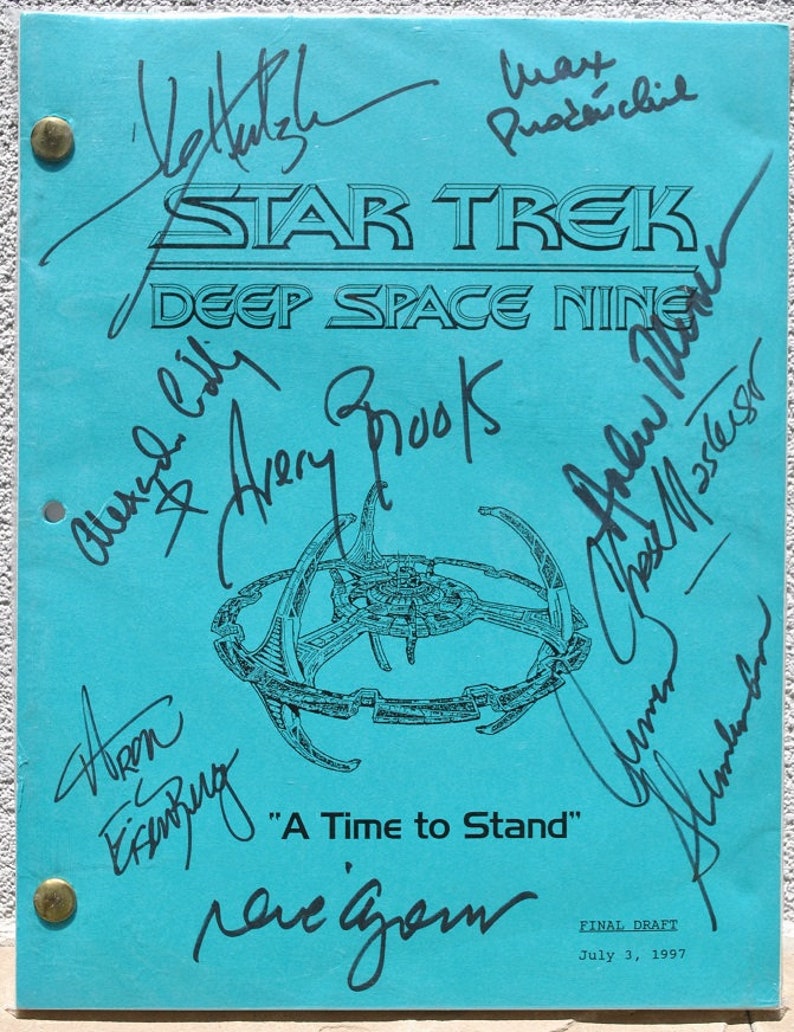 STAR TREK Ds9 Cast Signed Script X9 Timeless, July 3, 1997 wCOA