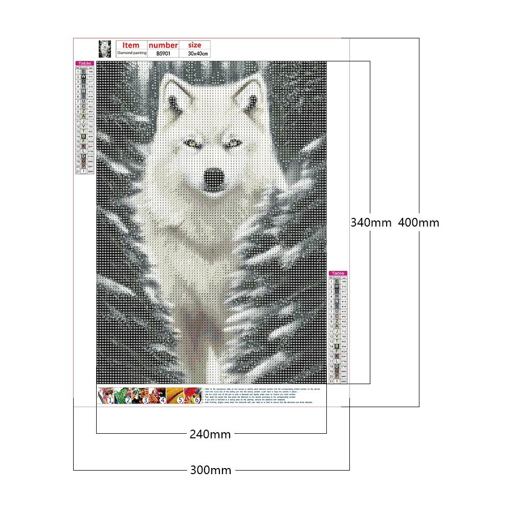 Diamond Painting - Full Round Drill - Wolf(30*40cm)