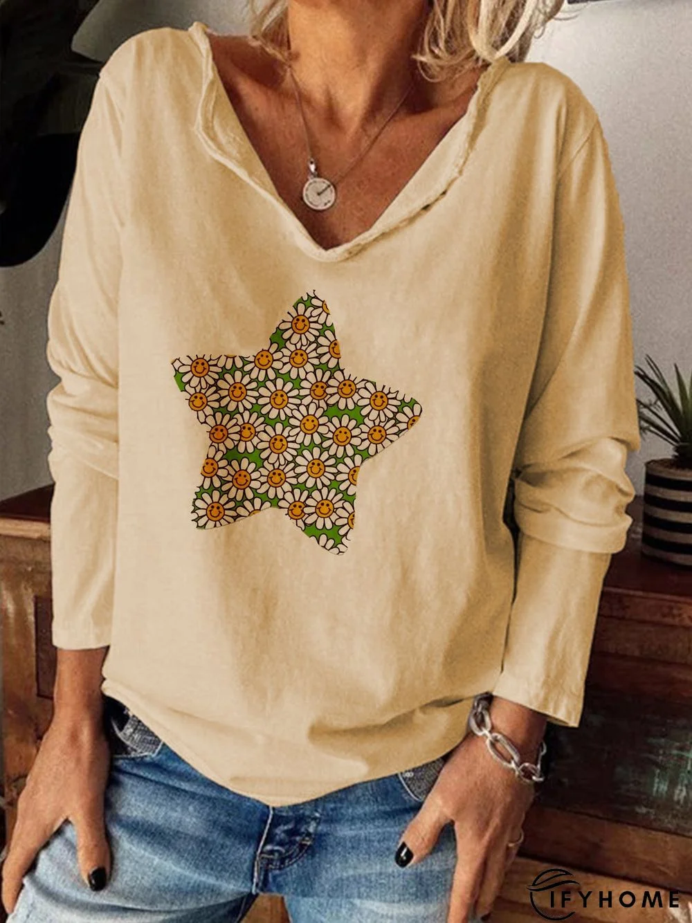 Casual Long Sleeve Printed shirt Top | IFYHOME