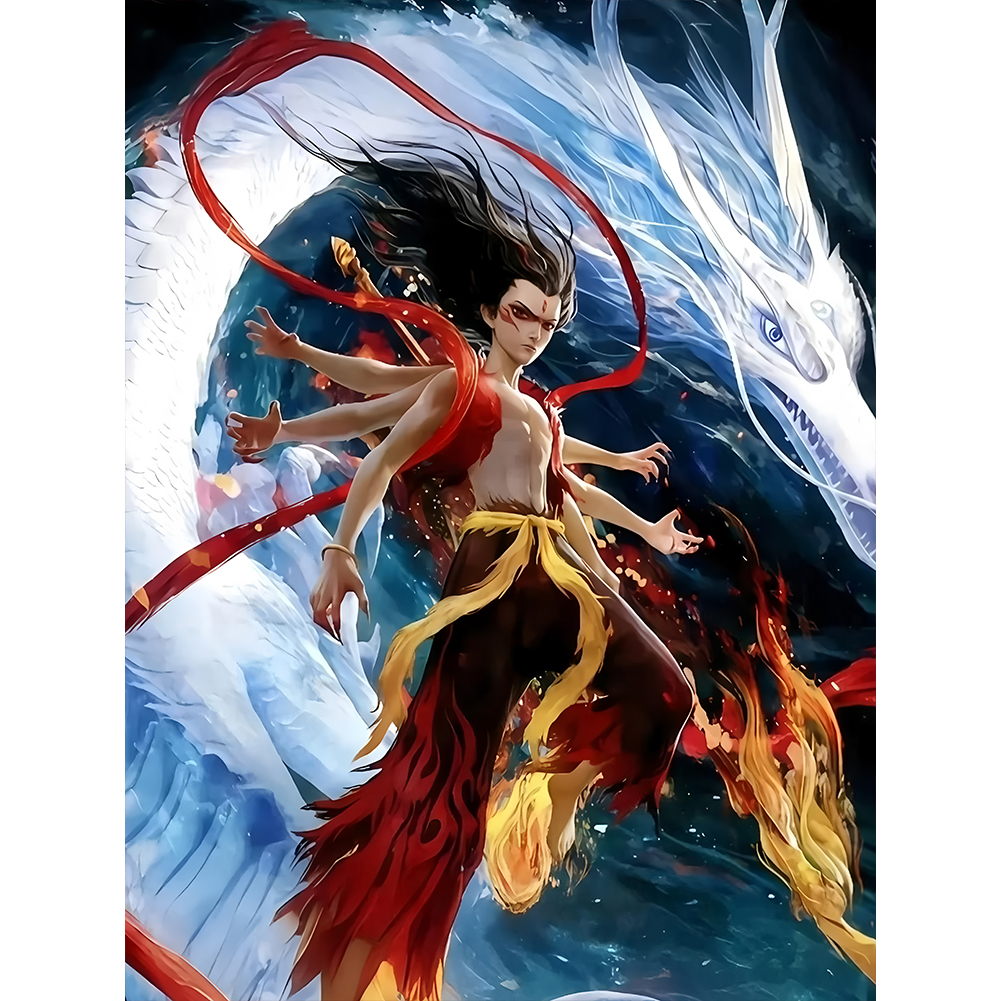 Nezha 30*40cm(canvas) full round drill diamond painting