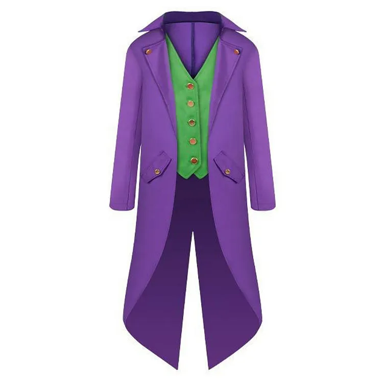 The Batman Joker Purple Set Outfits Cosplay Costume Halloween Carnival Suit