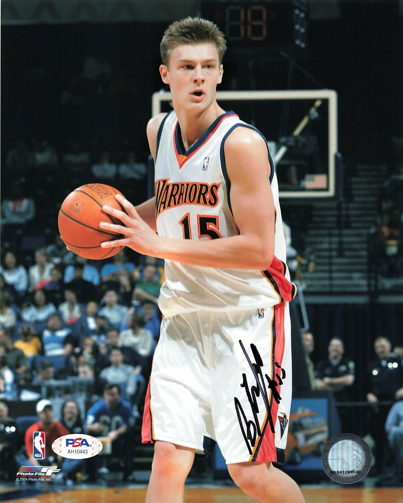 Andris Biedrins signed 8x10 Photo Poster painting PSA/DNA Warriors Autographed