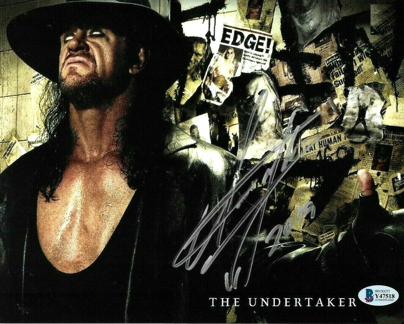 WWE THE UNDERTAKER HAND SIGNED AUTOGRAPHED 8X10 Photo Poster painting WITH BECKETT COA RARE 6