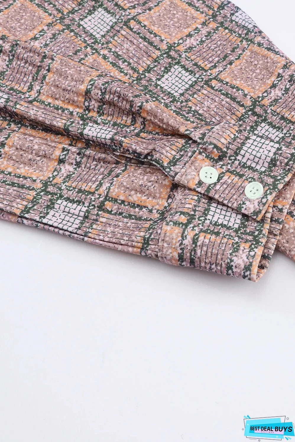 Purple Plaid Contrast Hooded Drawstring Shacket