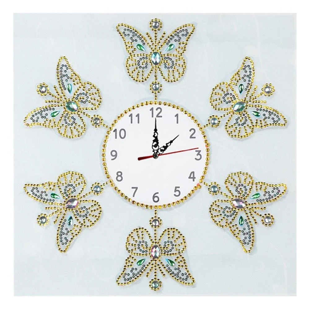 DIY Diamond Painting - Special Shaped - Butterfly Clock Home Decor