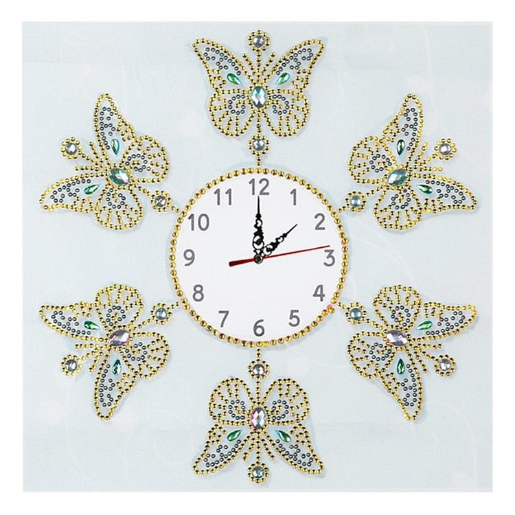 DIY Butterfly Special Shaped Diamond Painting Cross Stitch Clock Home Decor