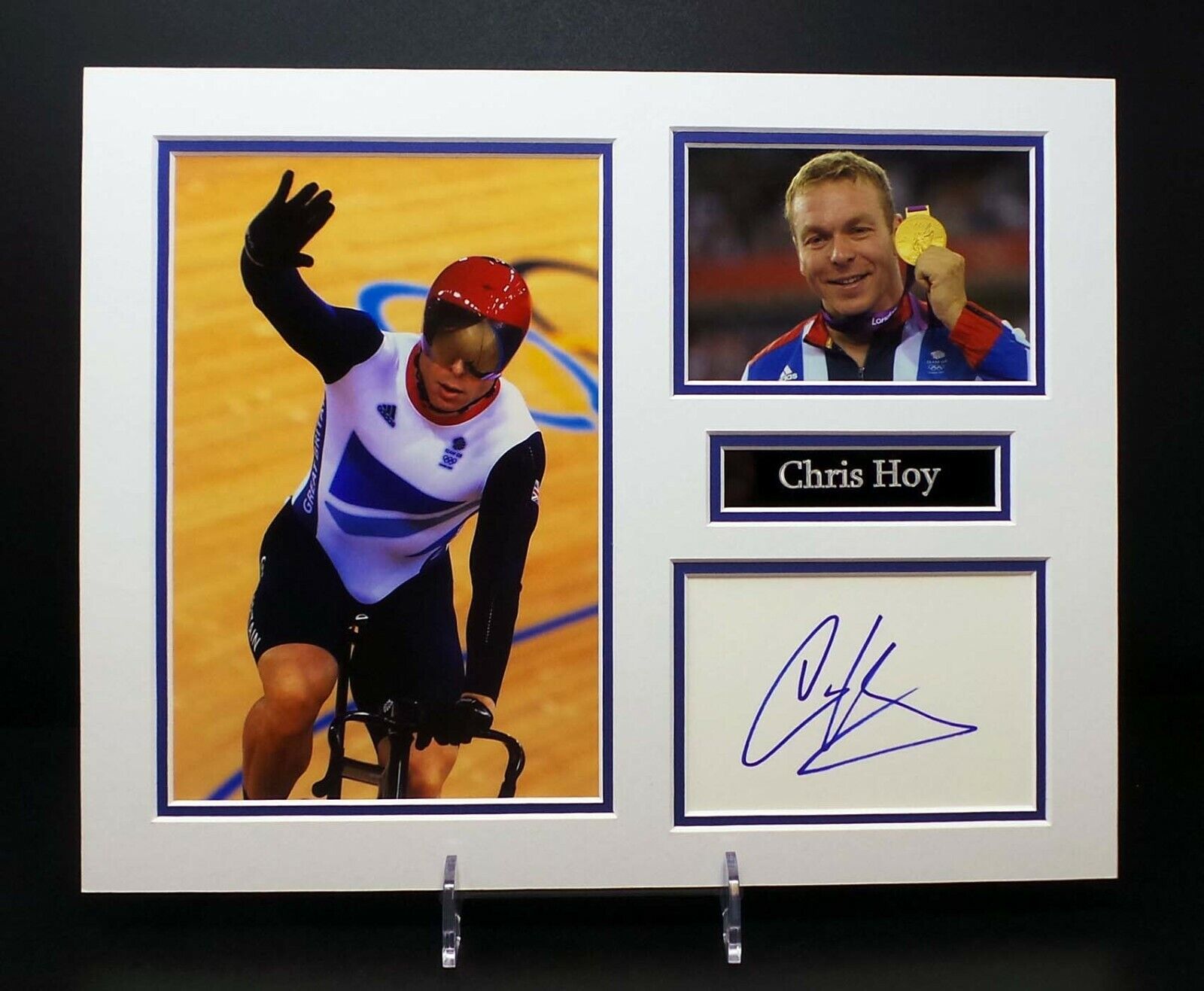 Chris HOY Signed Mounted Photo Poster painting Display AFTAL RD COA Cyclist Gold Medal Winner