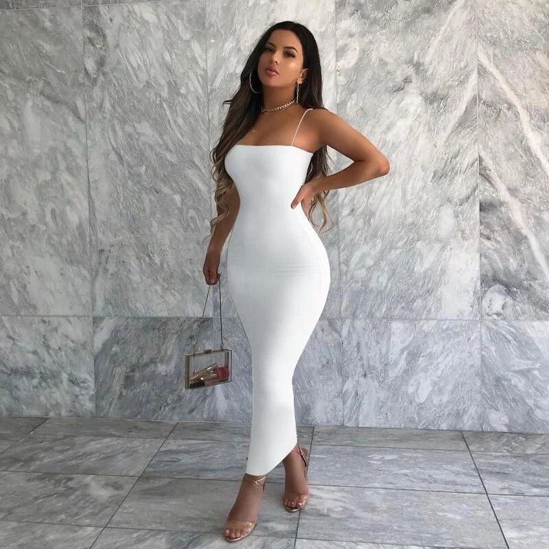 Ladies Backless Spaghetti Strap Dress Vestidos Summer Women Sleeveless Bodycon Dress Fashion Party Clubwear 2011