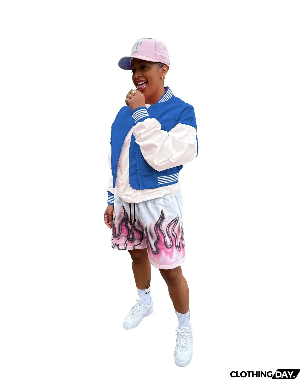 Fashion Hip-hop Style Stitching Threaded Zipper Baseball Uniform