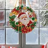 5D Crystal Gem Painting Kit Santa Wreath Window Hanging 9.45x9.45in